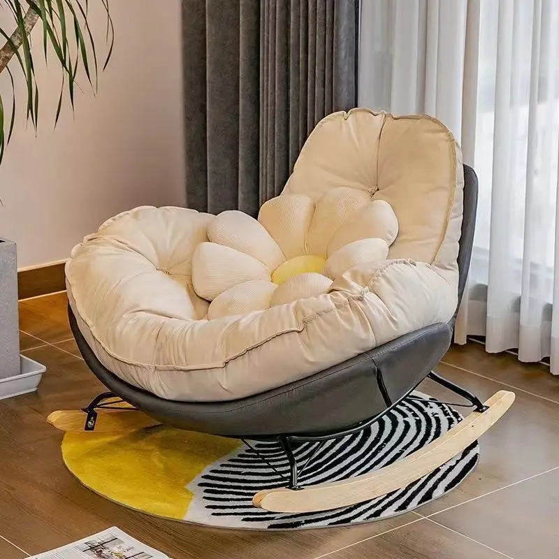 Eggshell Chair Nordic Balcony LivingRoom Bedroom Leisure Recumbable Sleeping Single Rocking Chair Lazy Sofa Deluxe Penguin Chair