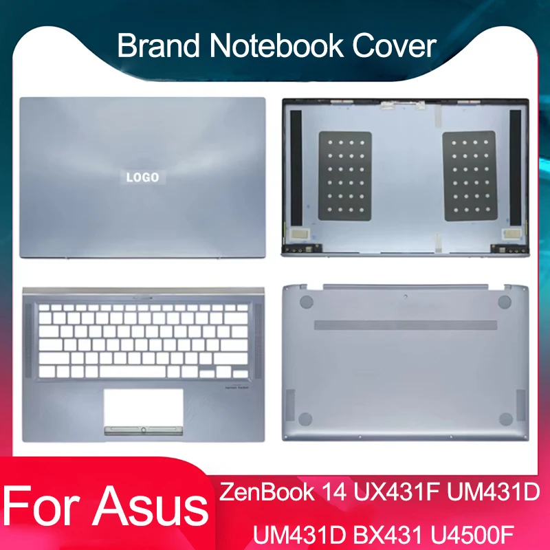 

Новинка 98%, для ноутбука ASUS ZenBook 14 UX431 UM431D RM431D UX431F UM431DA BX431 U4500F, задняя крышка/Подставка для рук, Верхняя деталь/Нижняя деталь