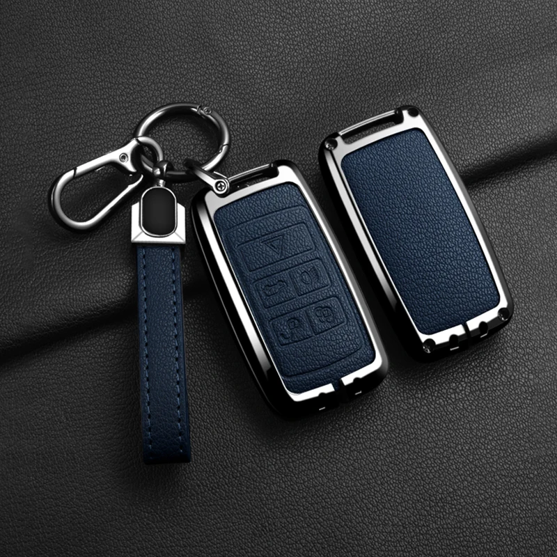 

Alloy Leather Car Remote Key Case Cover For Jaguar XF XJ XE S-Type F-Type X-Type F-Pace I-Pace E-Pace Android XFR XKR Keychain