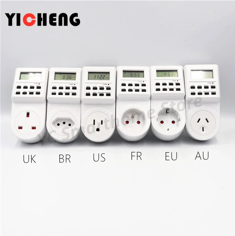 EU US UK small screen timer  timing switch socket electronic timer wall electric socket digital BR FR AU