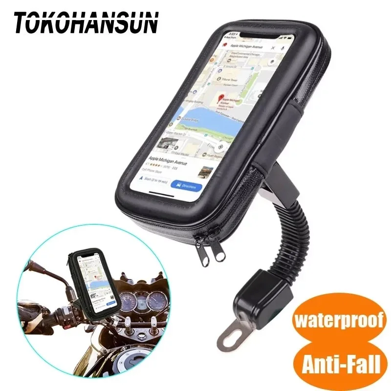 

Держатель для телефона на велосипед и мотоцикл, подставка с модернизированной водонепроницаемой сумкой для iPhone 12 Pro Max, крепление на руль велосипеда, держатель для телефона