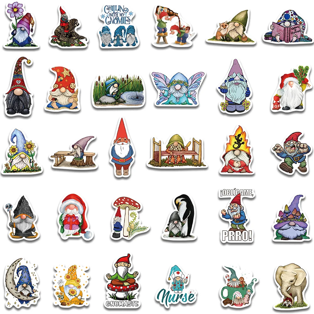 60PCS Christmas Dwarf Goblin Santa Claus Stickers Vintage Notebook Luggage Motorcycle Laptop Decals Graffiti Sticker Kids Toy