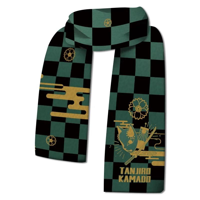 Demon Slayer Kimetsu No Yaiba Anime Scarf Winter Warm Neck Wrap Kamado Tanjirou Agatsuma Zenitsu Tomioka Giyuu Cosplay Accessory