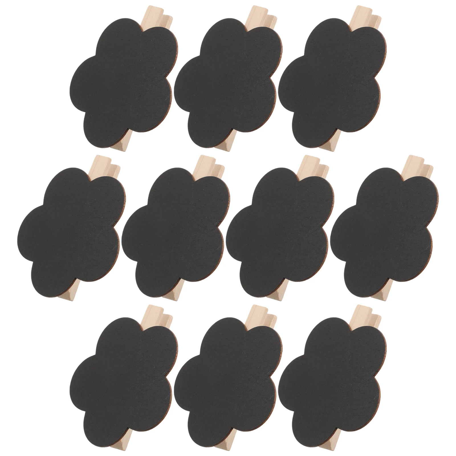 

10pcs Mini Blackboard Clips Wooden Memo Board Labels Erasable Chalkboard Message Clamps Food Label Signs