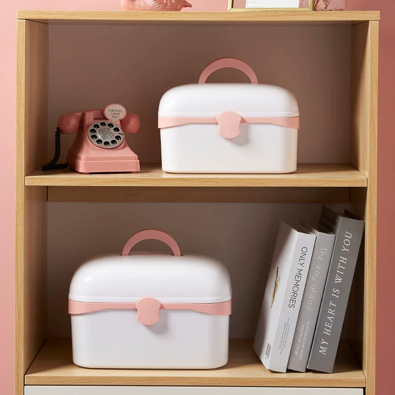 Multi-functional plastic portable medicine box, household hand-held storage box, first-aid large-capacity medicine box