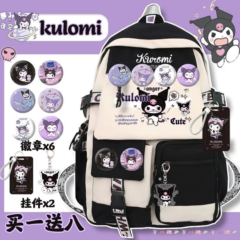 

Sanrio Kawaii Girls Schoolbag Kuromi Fashion Backpack Student new style cartoon HOT print campus large capacity girl backpack