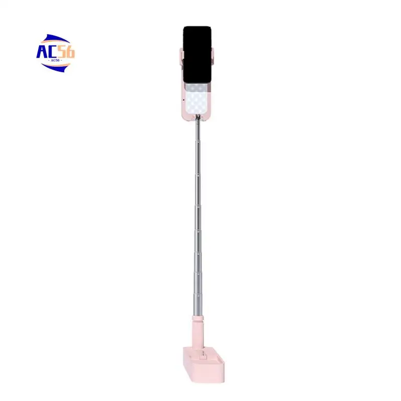 

AC56-Mobile Phone Live Broadcast Bracket Mobile Phone Recording Camera Bracket With Fill Light Pink