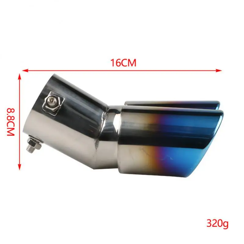 Automobile Tail Dual Outlet Exhaust Tip Stainless Steel Slant Rolled Edge Auto Muffler Modified Universal Car Exterior Supplies