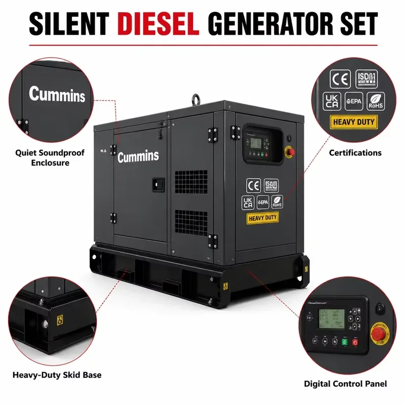 For 3 Phase Silent Generator with ATS and Portable Canopy-Rental Fleet for Temporary Events