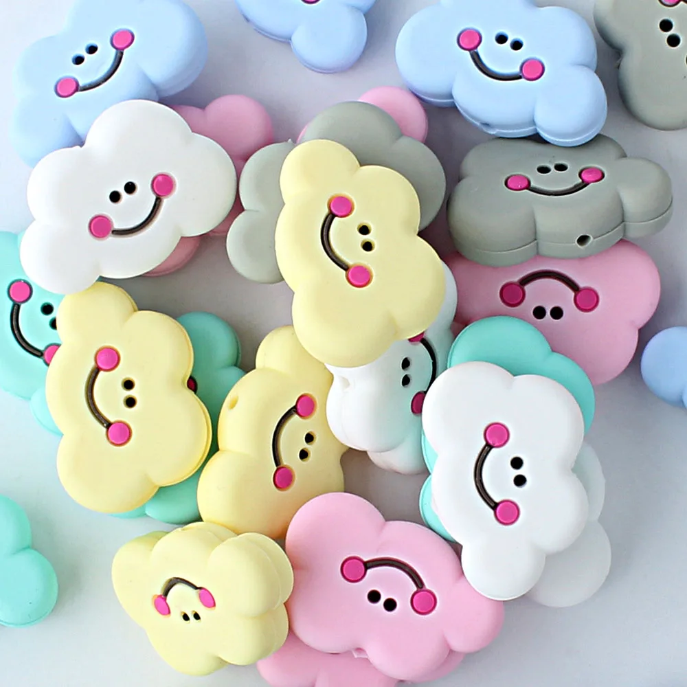 5/10pcs Silicone Beads Cartoon Clouds Shape Pacifier Chain Pendant DIY Jewelry Making Necklace Bracelets Accessories For Make