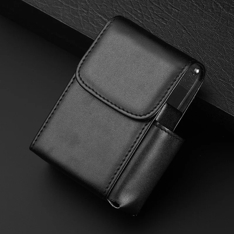 Leder Zigarette Fall Original Boxen PU Halten 20 stücke Zigaretten Butan Gas Leichter Geschäftsmann Zigarette Fall Gadgets Für Männer Rauch – Detail 15