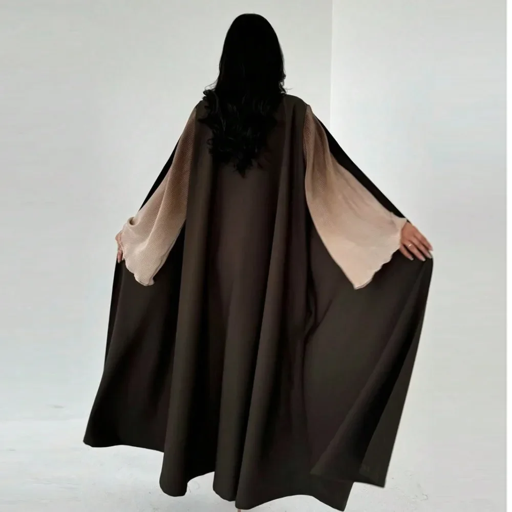 

Middle Eastern Women Loose Abaya Muslim Flare Sleeve Open Front Abayas Elegant Turkey Kaftans Jilbabs Islamic Maxi Dresses