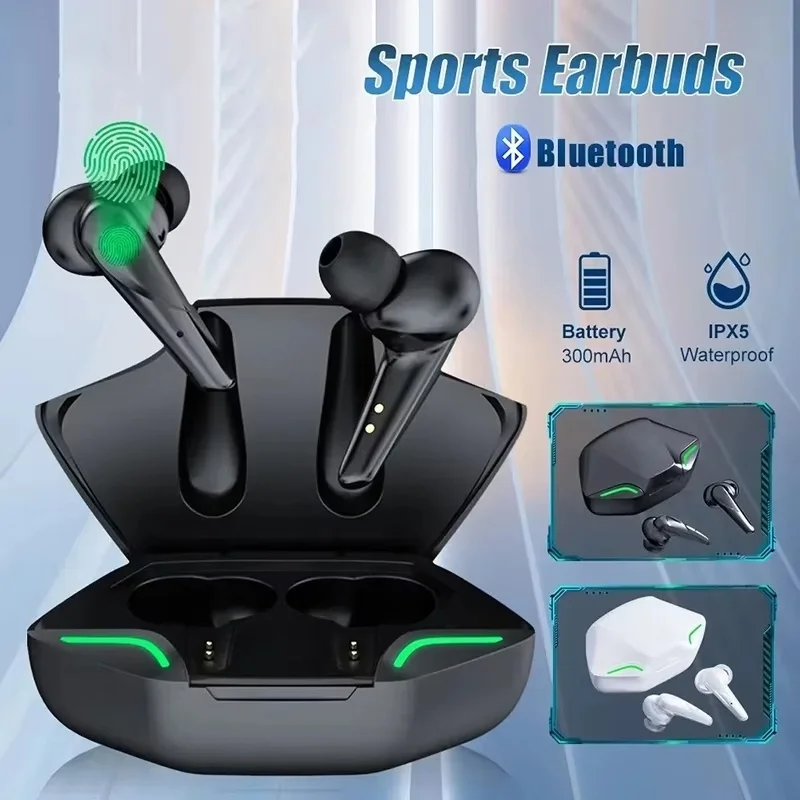 TWS Earphones Gamer Wireless Bluetooth Sport Run Music Stereo Headphone For iPhone Samsung Xiaomi Mi Phone Laptop In-Ear Earbuds