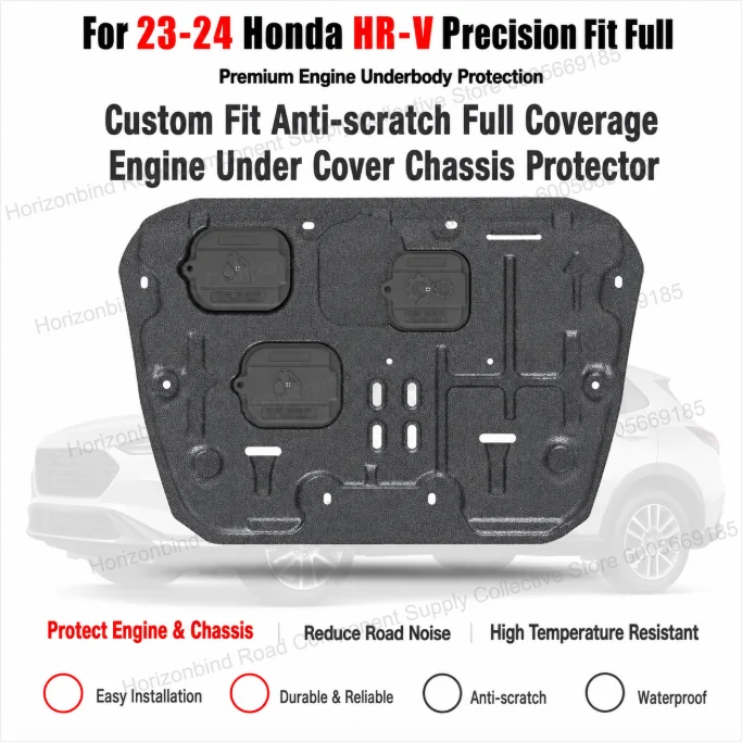 Durable Anti-Collision Engine Skid Plate Under Engine Guard For 23-24 Honda HR-V Precision Fit Full Coverage Chassis Protector