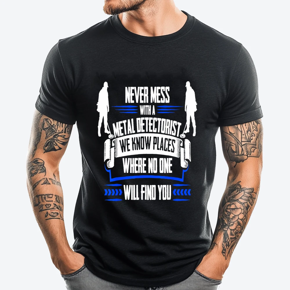

Funny Metal Detecting We Know Places Brand Clothing Short Sleeve Tee National Flag Day