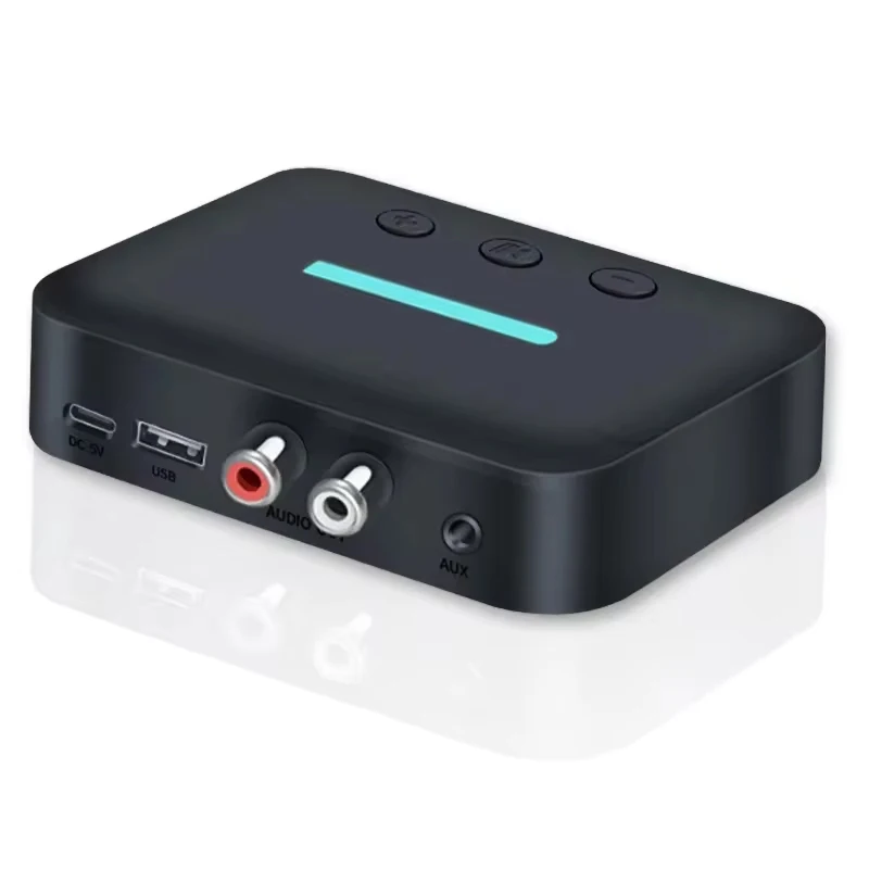 USB Bluetooth 5.3 Audio Receiver Adapter Wireless Stereo Music 3.5mm AUX R/L RCA Support U-Disk Playback For Desktop Speaker Amp image 6