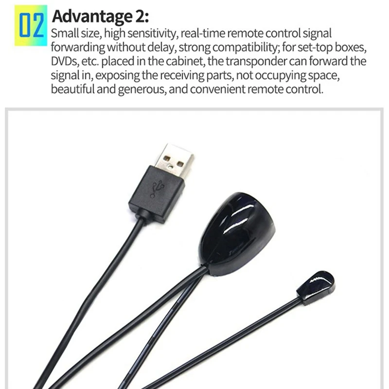 New 2X IR Extender Infrared IR Remote Control Receiver USB IR Receiver Adapter Transmitter