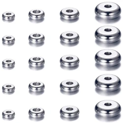 50pcs 4/5/6/8/10mm Stainless Steel Spacer Loose Bead for DIY Charm Bracelet Necklace Jewelry Make Handmade Accessories Supplies