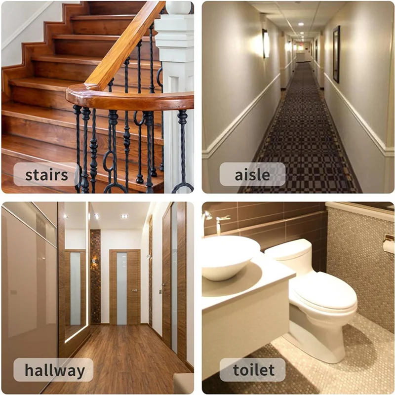 AA76-6 팩 모션 센서 라이트 스위치, PIR 센서 스마트 감지 스위치, 천장 또는 벽면 장착 스마트 라이트 스위치