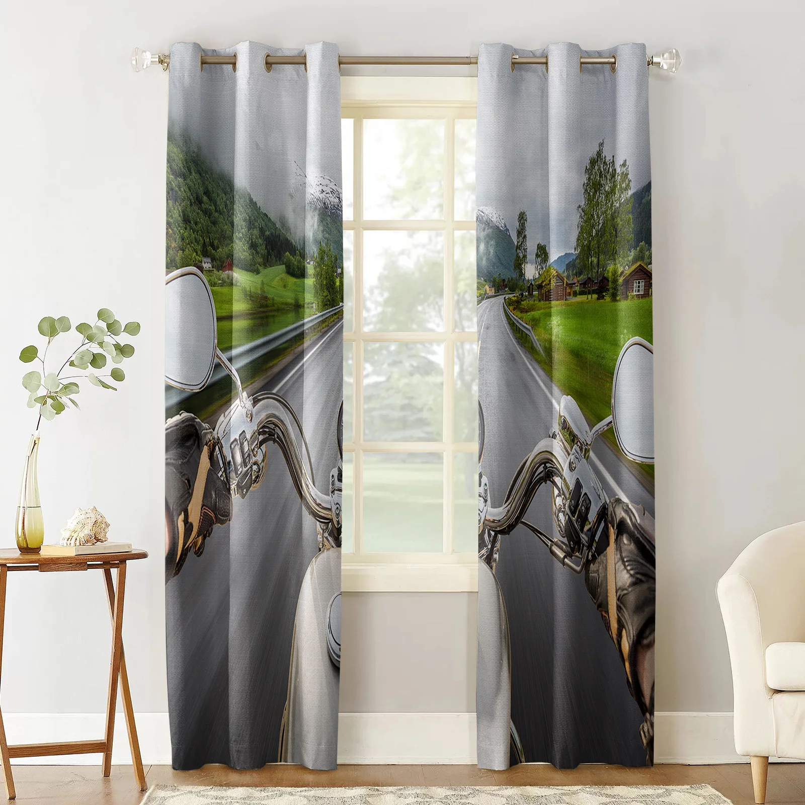 Motorcycle Competition Curtain for Living Room Kids Room Decoration Bedroom Curtain Window Treatment Drapes