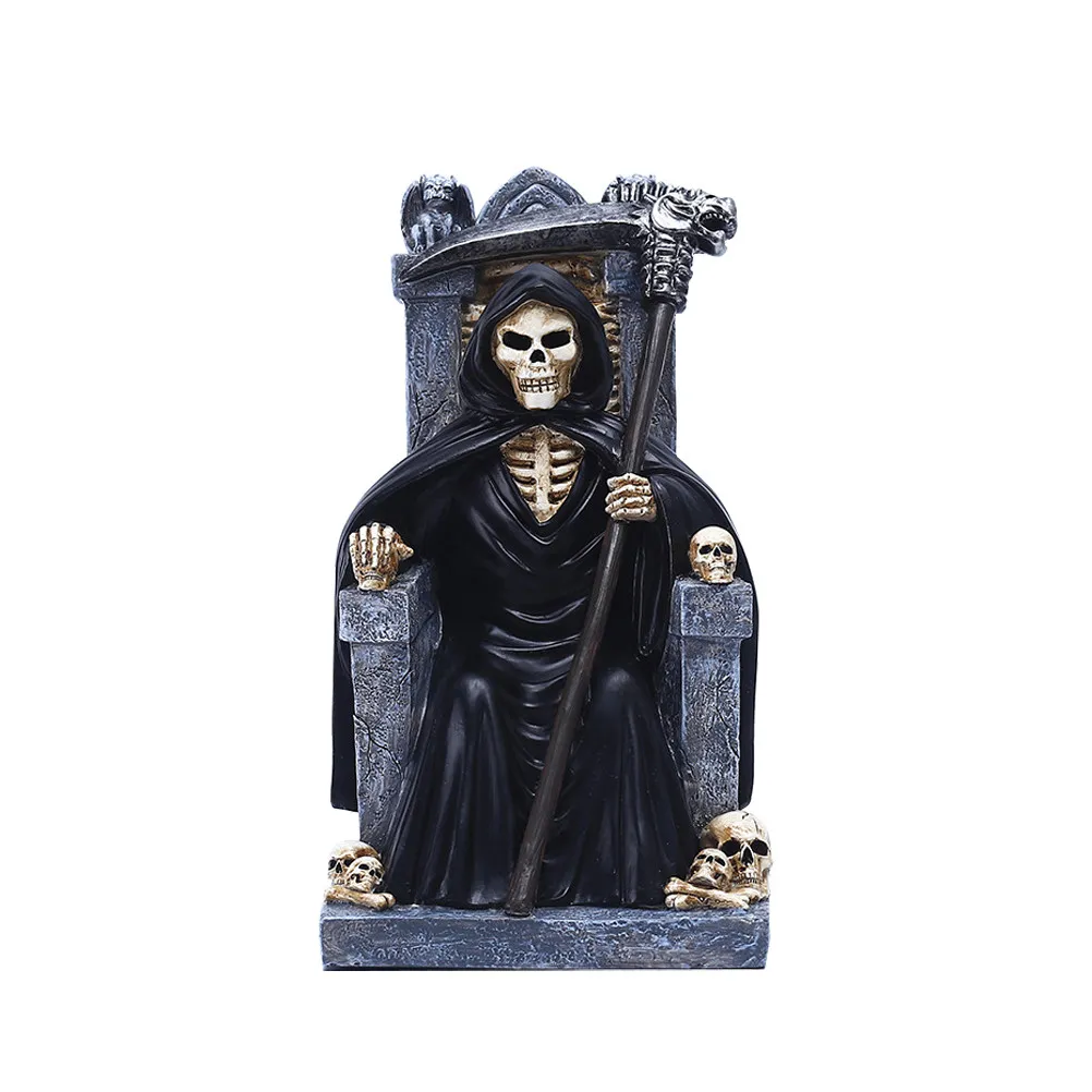 

1Pcs Creative Skull Throne Adornment Odor-Free Resin Craft with Clear Lines for Spooky Home Decor Halloween Festival Decoration