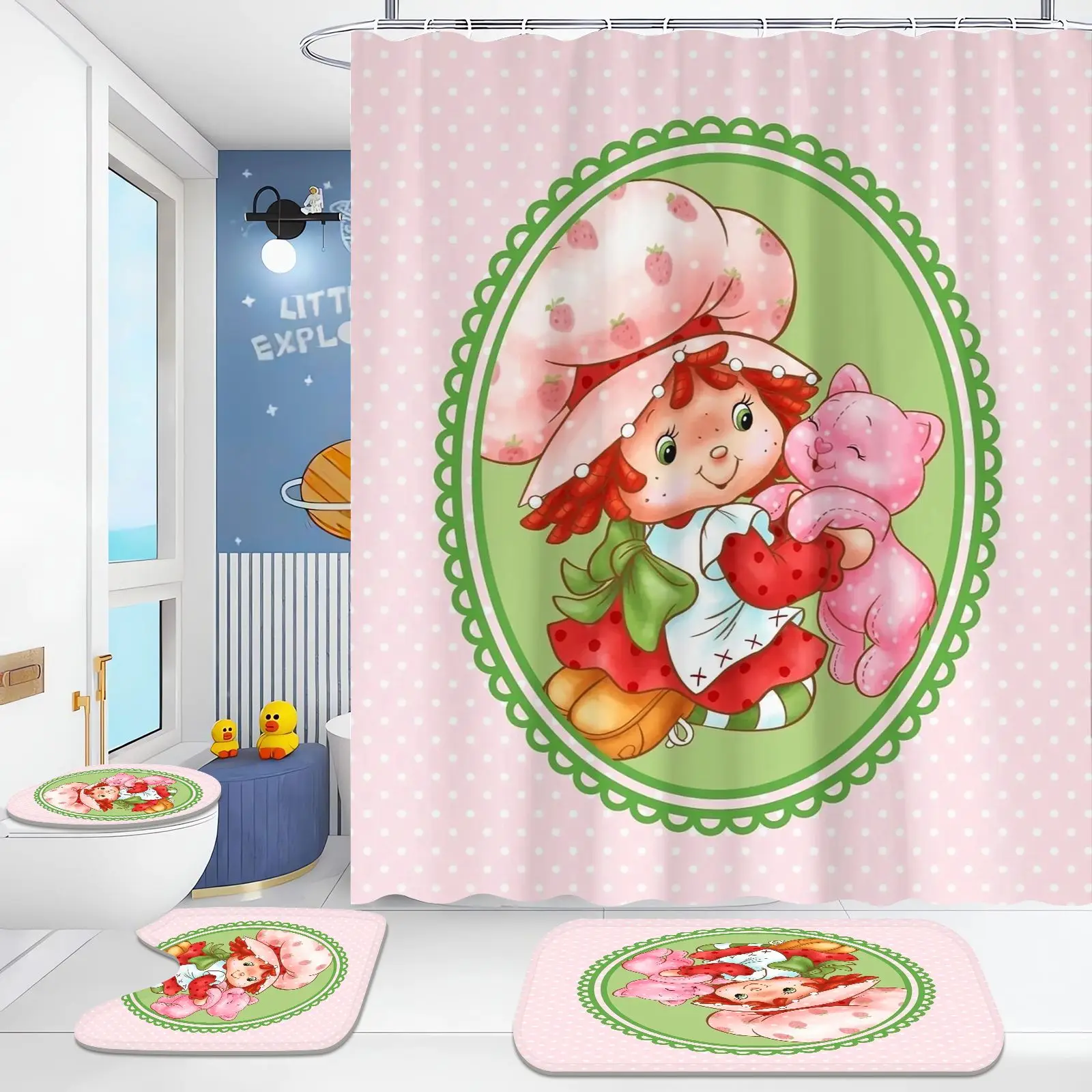set-tenda-doccia-vintage-strawberry-shortcake-accessori-bagno-impermeabili-tappetino-antiscivolo-tappeto-per-piedistallo-copri-coperchio-wc