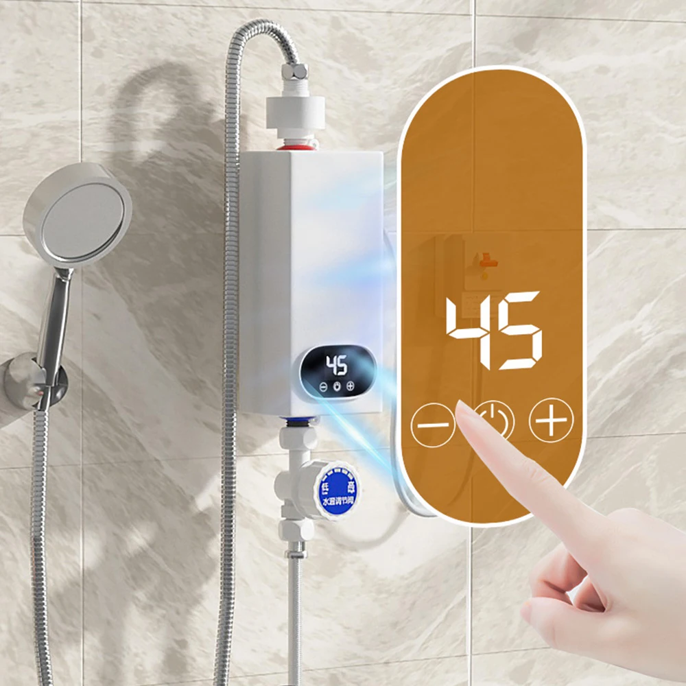 

110V 220V Mini Instant Electric Water Heater Tankless 3500W / 5500W Kitchen Bathroom Shower Fast Heating Hot Water Touch 전기온수기