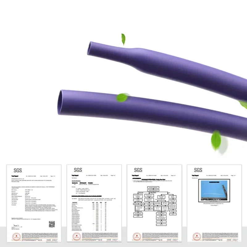 1/5/10M Purple 2:1 Heat Shrink Tube Dia. 1.5mm ~ 50mm Thermoretractile Wire Repair DIY Shrinkable Case Cover Cable Shrink Wrap