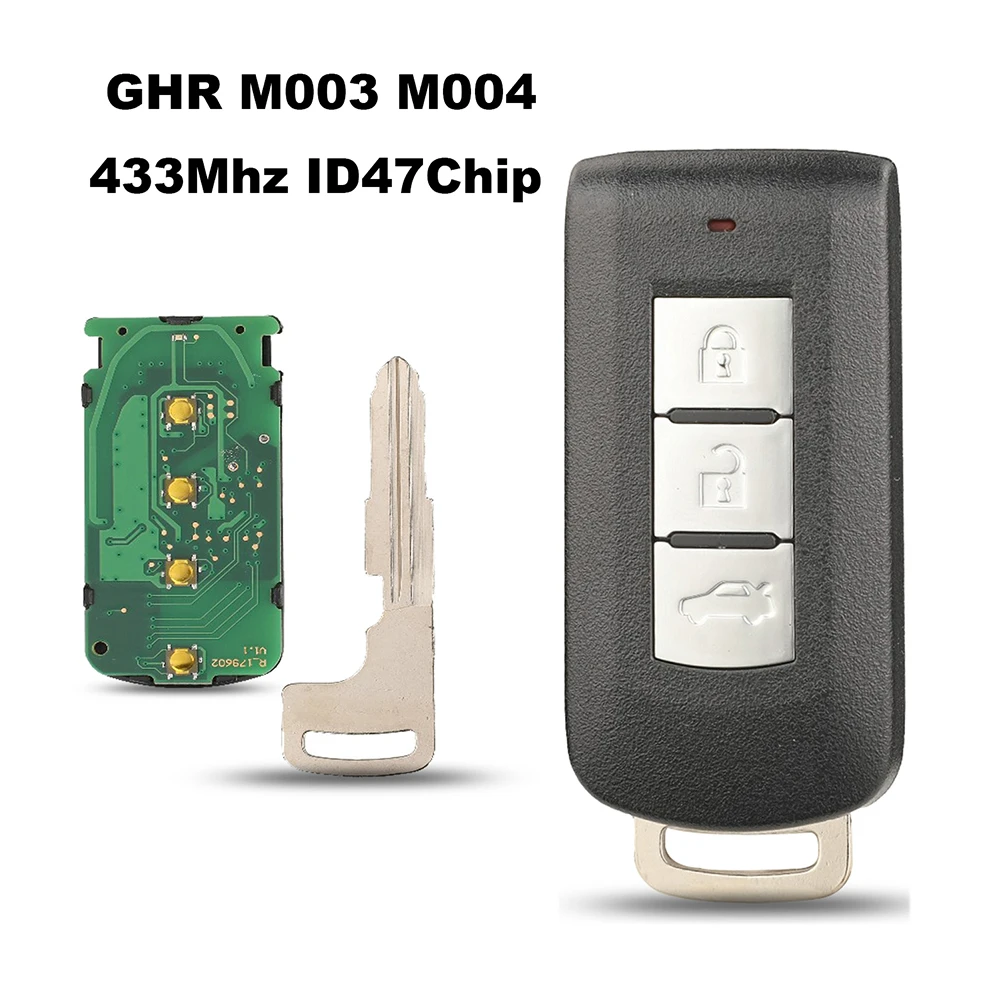 Jingyuqin, nueva llave remota para coche GHR M003 M004 -433MHz -ID47Chip para Mitsubishi Pajero Sport L200 Dodge Attitude