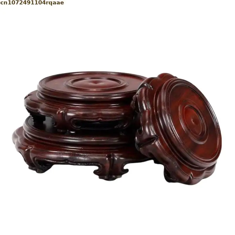 Coffee Tea Sets Miniature Wooden Pedestal Figurines Vase Flower Pot Sorting Table Display Stand Bonsai Plant Shelf Buddha Stand