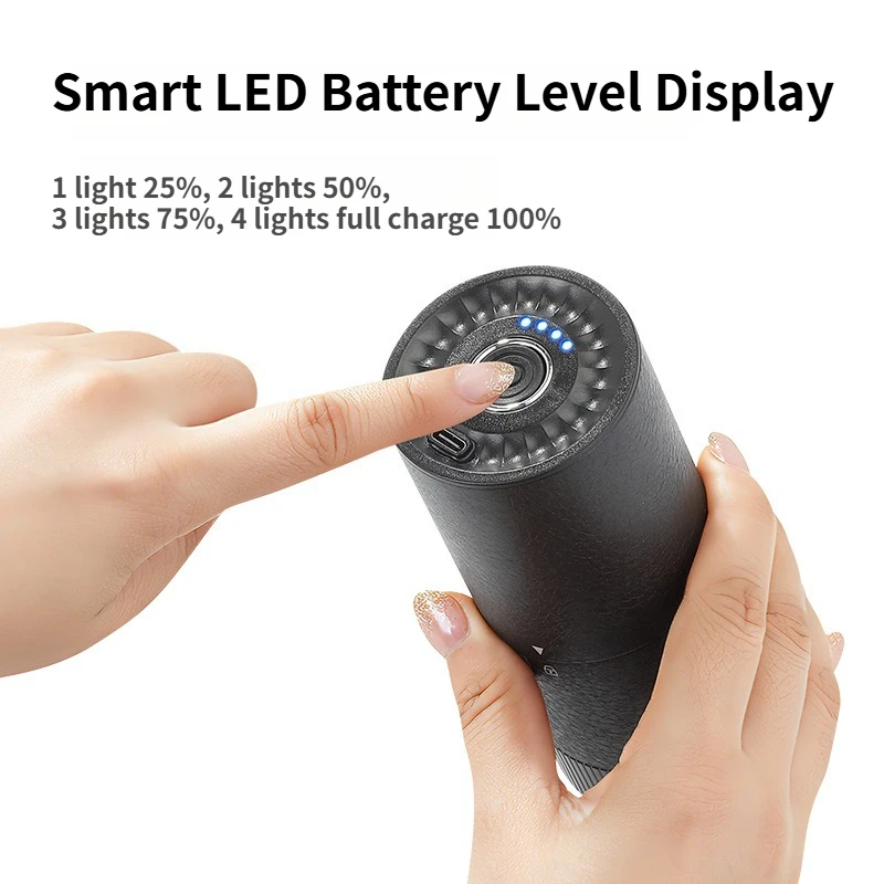 B 2026 Portable Electric Coffee Bean Grinder USB Rechargeable Adjustable Titanium Coated Ceramic Burr Mill Home Outdoor Tool