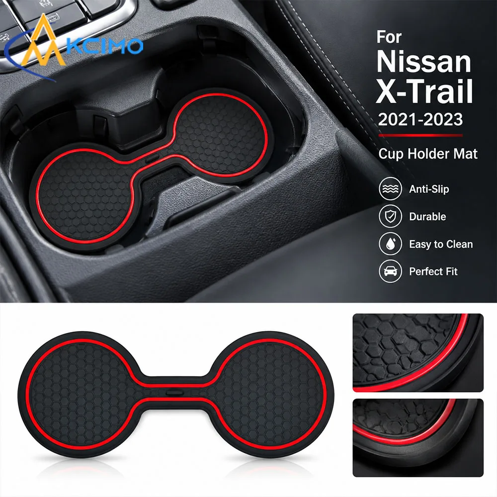 Car Cup Holder Mat For Nissan X Trail 2021-2023 Anti Slip Center Console Cup Pad Interior Accessories