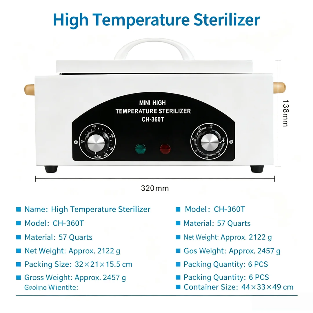 CH360T High Temperature Sterilizer Household Beauty Nail Tool Disinfection Machine Dental Oral Tweezers Instrument Sterilization