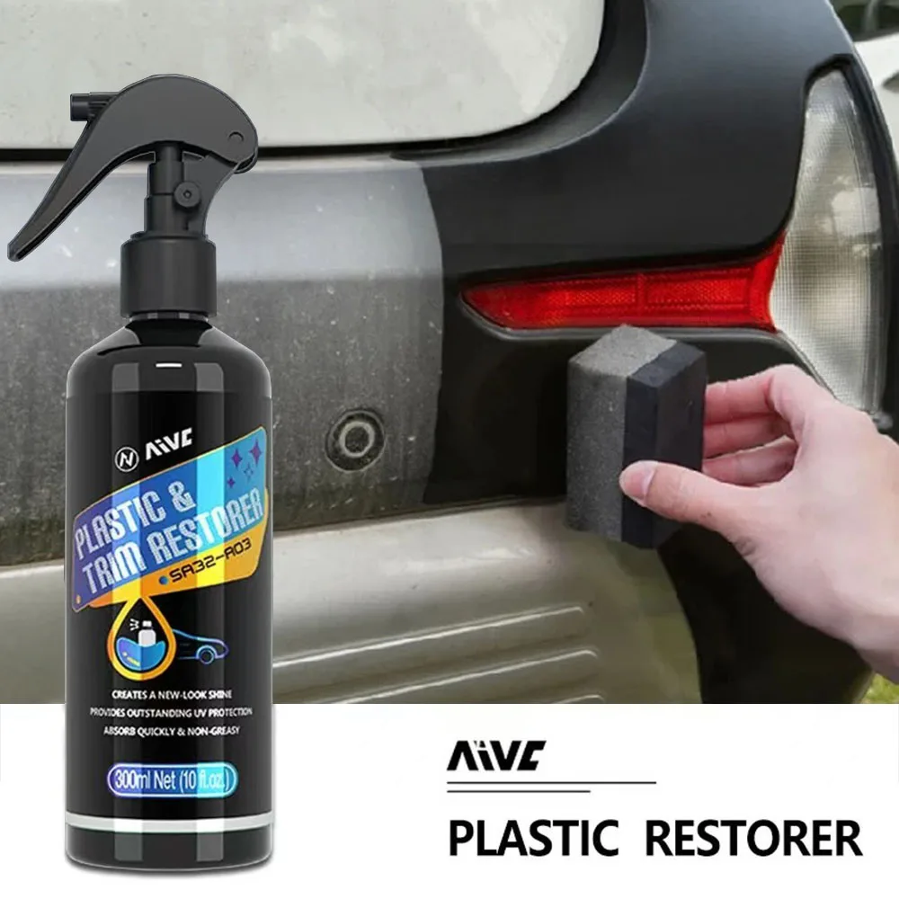 

Реставратор автомобильных пластиковых отделки, черное глянцевое покрытие, долговечный польский спрей для ремонта автомобилей, аксессуары для детализации автомобиля