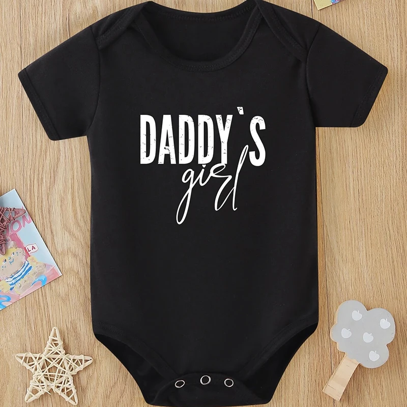 

Daddy's Girl Print Newborn Baby Clothes Creative Fashion Summer Casual Cotton Infant Girls Home Infant Onesie