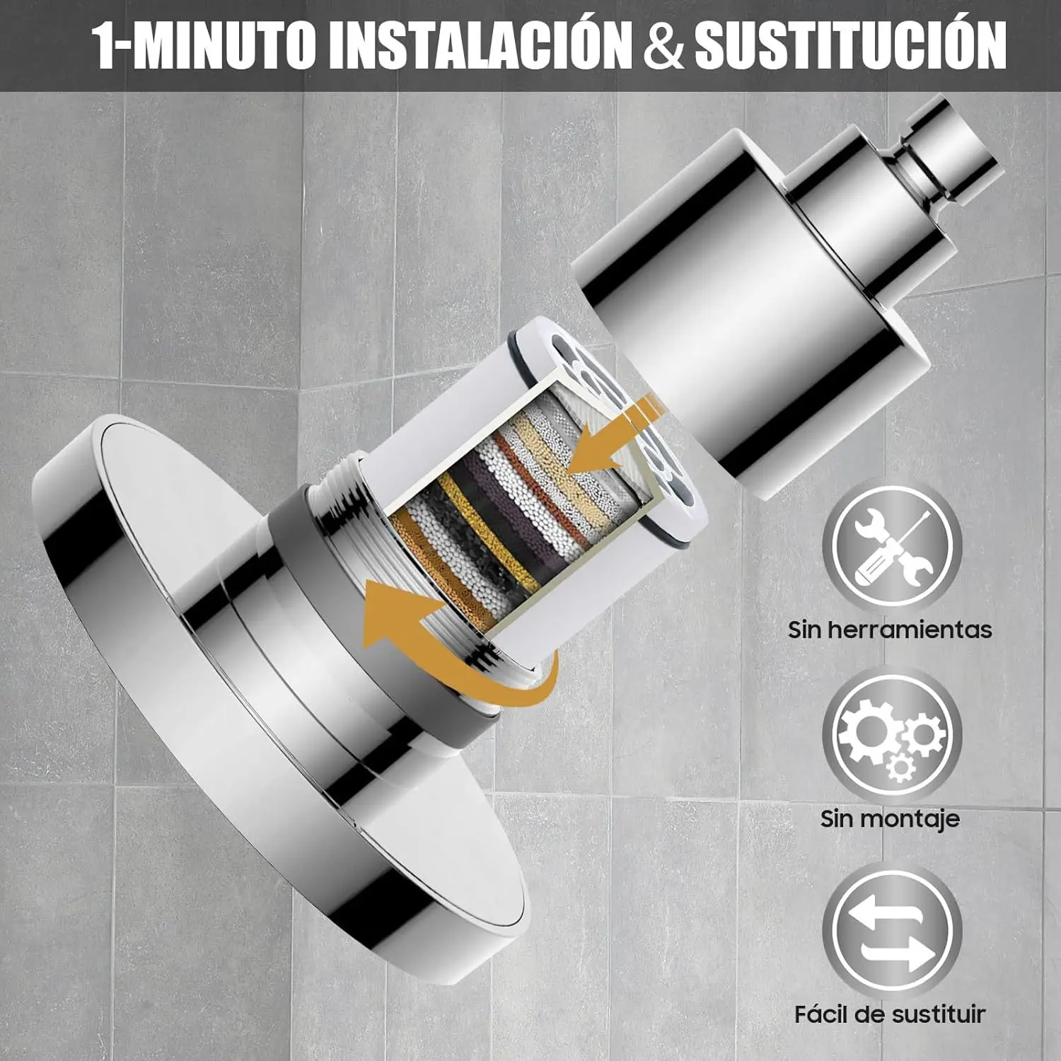 Cross-border 6-inch Pressurized Filter Top Spray, North America, Europe, America, Foreign Trade Bathroom Shower Head,