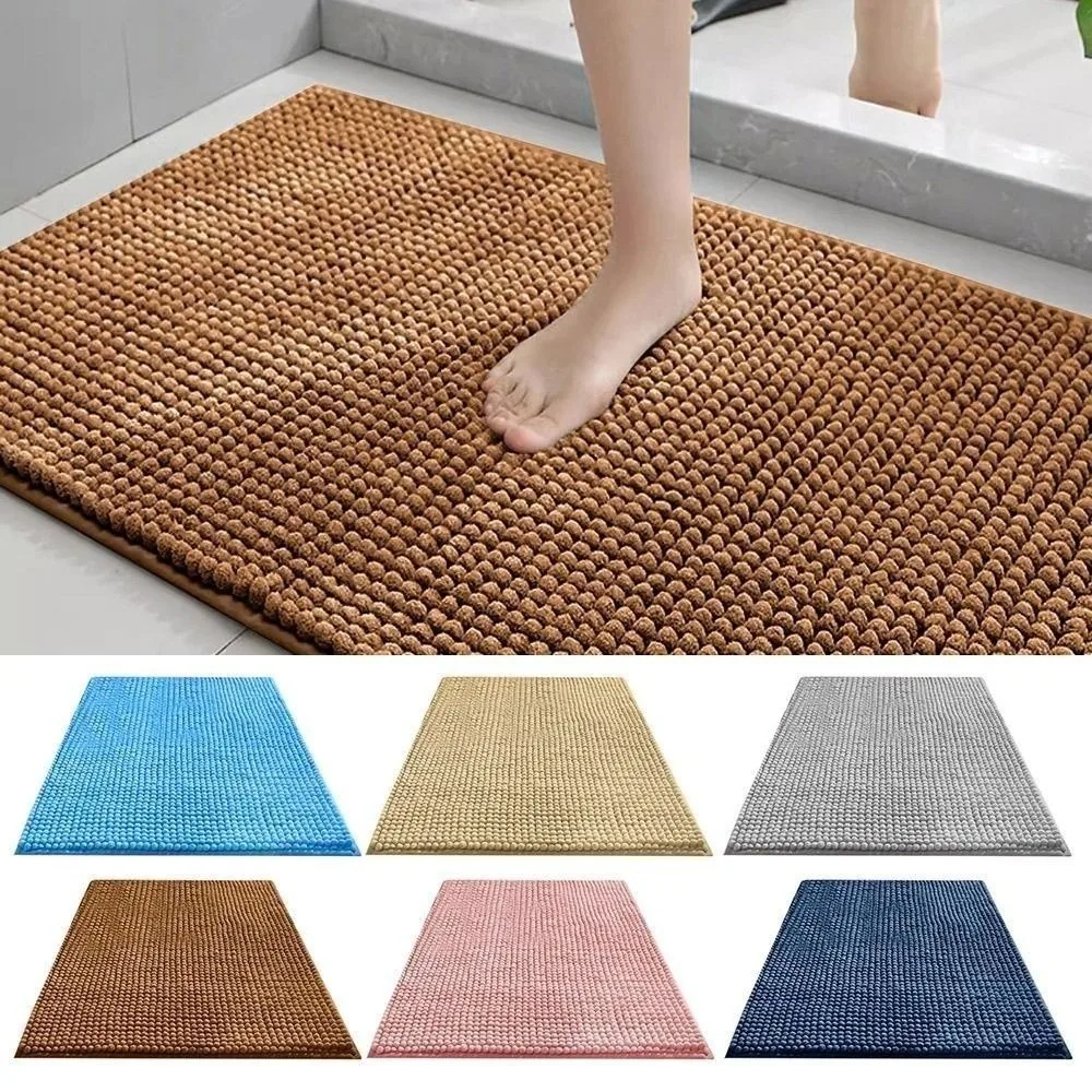 New 40*60cm Bath Mat Chenille Anti Mould Anti Slip Bath Mat Machine Washable Extra Soft Super Absorbent Bath Mat