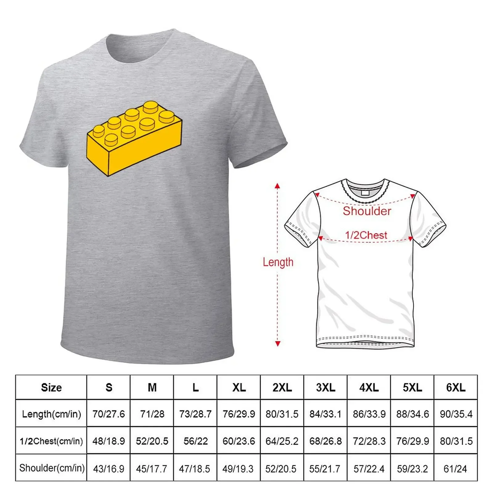 Yellow toy brick build T-Shirt cute clothes aesthetic clothes mens t shirts casual stylish