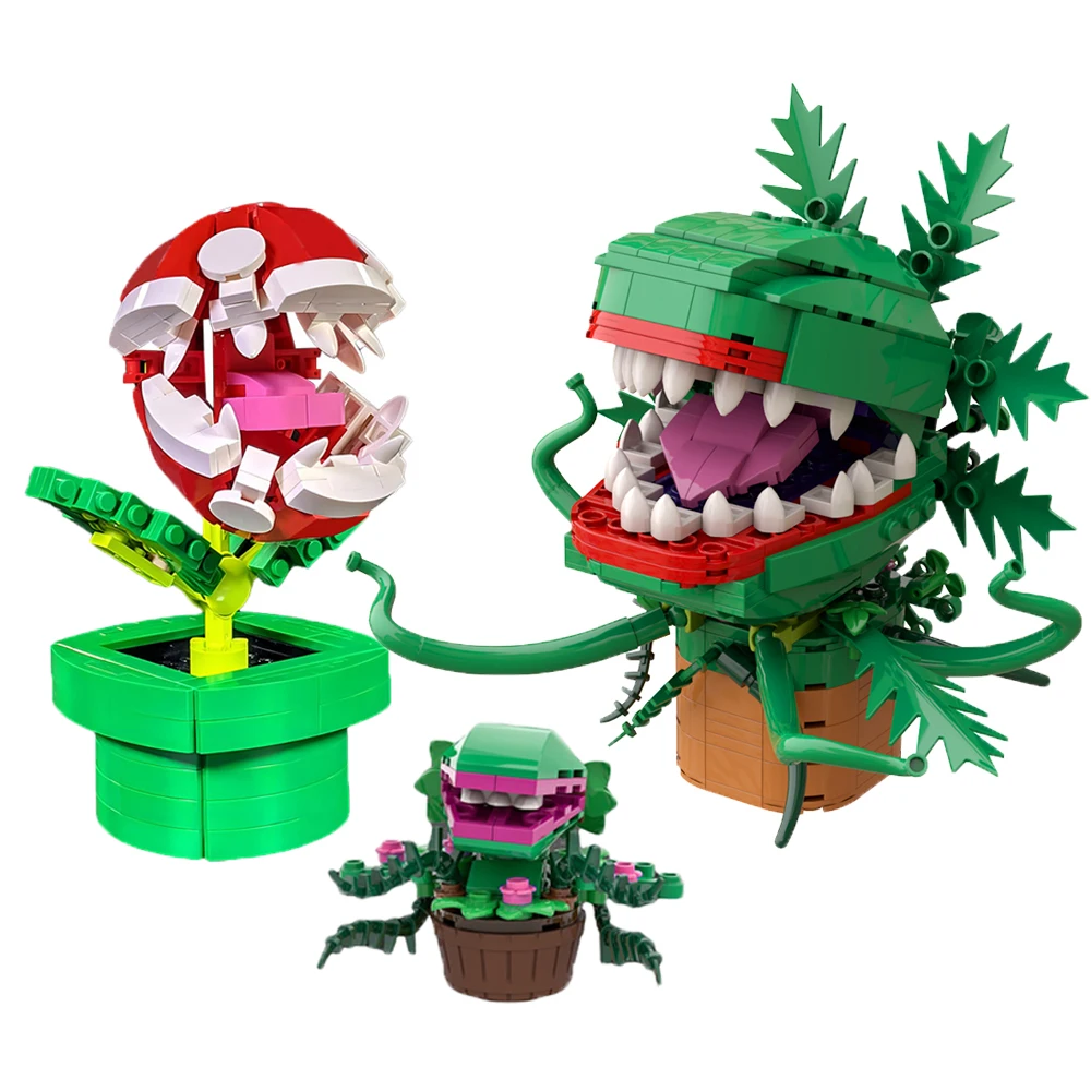 MOC-Ensemble de nuits de construction de plantes Audrey II 7,5 Anha, Bonsai Chomper, Fleur, Horreur, Petite figurine de boutique, Modèle de brique, Jouet pour enfant, Cadeau d'anniversaire