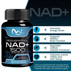 NAD supplement,1500 milligrams of resveratrol containing supplement,Nad Plus promotingsupplement supportingcell health60capsules