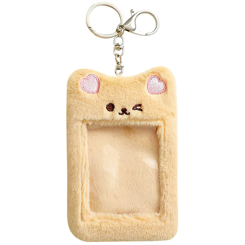 

Bear Card Holder Pendant Travel Wallet Transparent Personalized Holders Student Securing Clip Pvc Name Tag Transport Bag