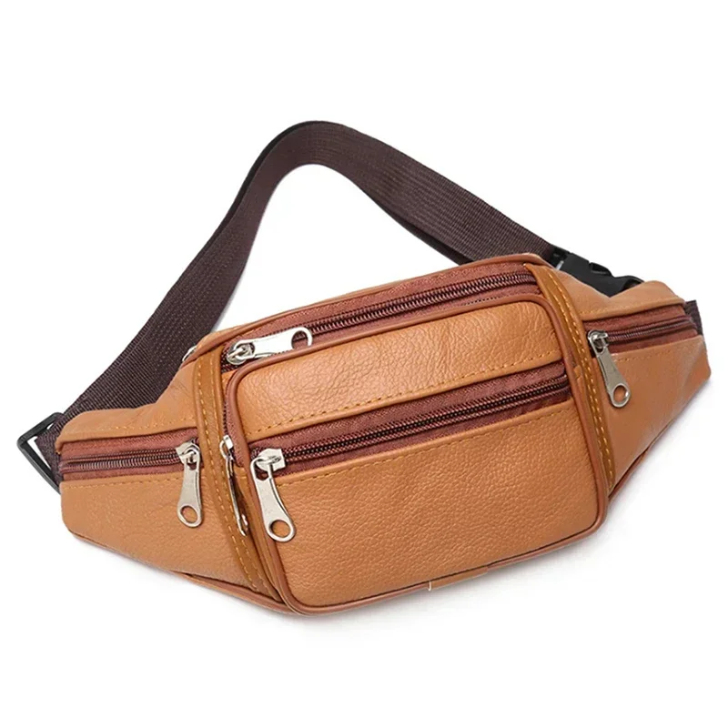 PU Leather Bag Waist Belt Male Artificial Fanny Pack Fashion Luxury Small Shoulder Bags For Men