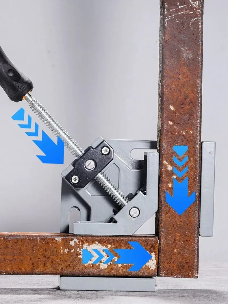 90 graden haakse clipklem enkele handgreep aluminium hoekklem houtbewerking fotolijst clip haakse map - afbeelding 2