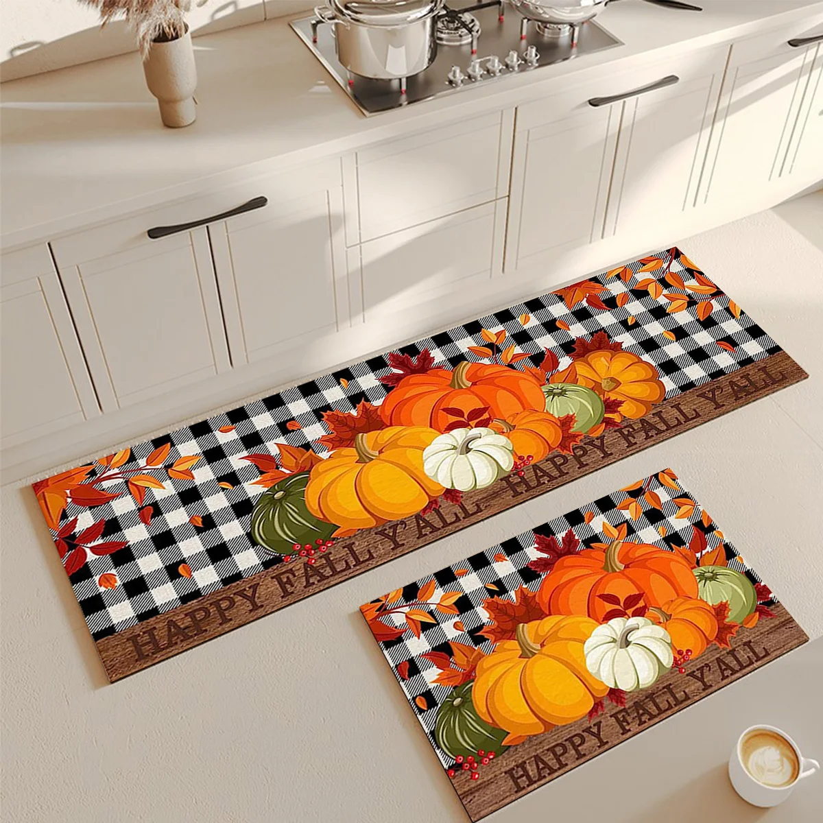 

Halloween Kitchen Floor Mat Skeleton Pumpkin Living Room Bedhead Diatom Mud Foot Rugs Absorbent Non Slip Entrance Door Mats