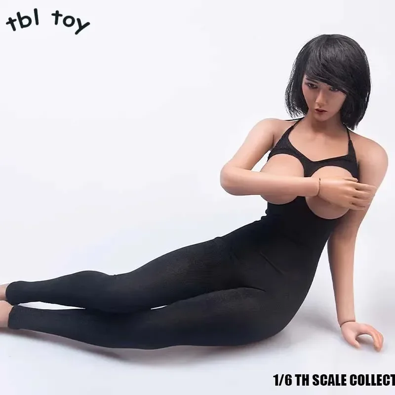 

1/6 Scale Black Seductive One-piece Pajamas & High-heeled Shoes Clothes for 12 Inch Female Soldier Toy Figures