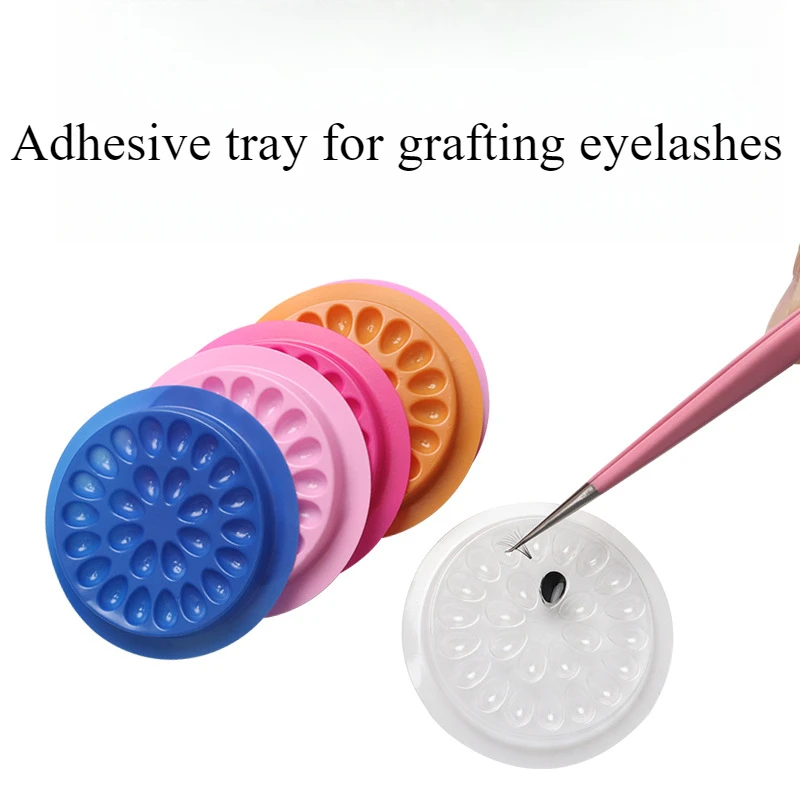 10 шт. набор одноразовых клейких лотков для ресниц, центральная пластина с цветком без основания, клейкий лоток для ресниц, ПВХ прокладка, инструмент для макияжа