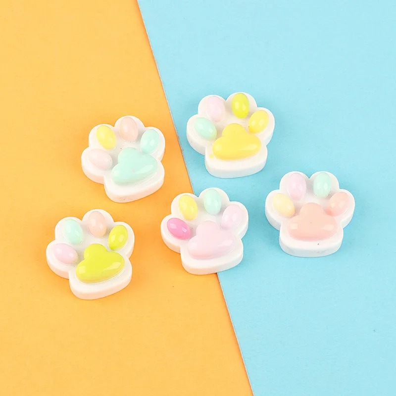 10pcs Kawaii Resin Mini Macaroon Cat Paw Accessories Miniature Embellishments Scrapbook Supplies Planar Flatback Diy Phone Craft