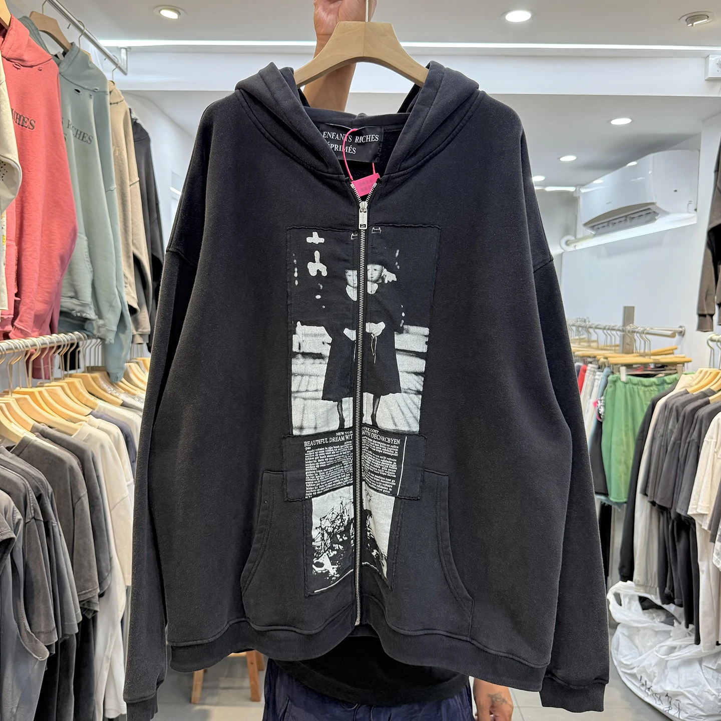 

Толстовка с капюшоном в стиле ретро в стиле пэчворк, открытый кардиган на молнии с подкладкой для мужчин и женщин, повседневная удобная посадка