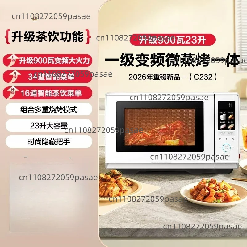 M3-208E Inverter Microwave Oven, 20L Drop - Down Door Flat Plate Light Wave Grill Combo for Home