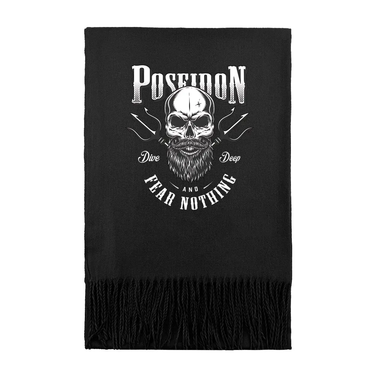 

Посейдон Череп Тризуб Дизайн Женские Зимние Теплые Шарфы Модные Длинные Накидки